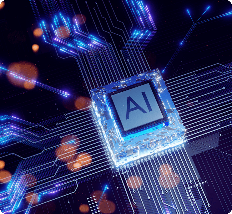 Futuristic AI technology concept